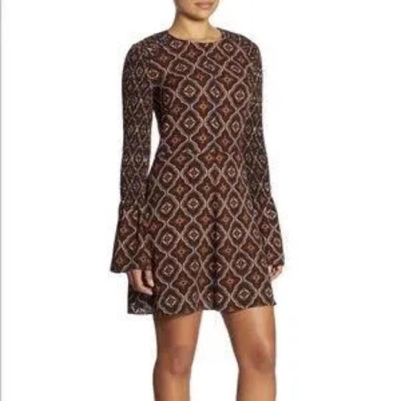 A.L.C. Alexa Printed Bell Sleeve Silk Dress (3) - Picture 6 of 12
